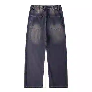 【dme】 美式潮牌复古做旧休闲直筒舒适显瘦宽松阔腿牛仔裤 男女同款