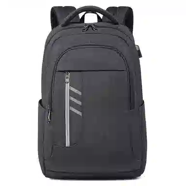 老人头 商务短途出差旅行百搭通勤 织物 双肩包 常规 男款 黑灰色