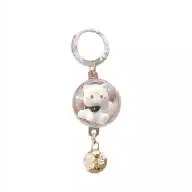 祎步康 创意卡通可爱立体猫咪铃铛风铃 塑料 挂件 男女同款情侣款