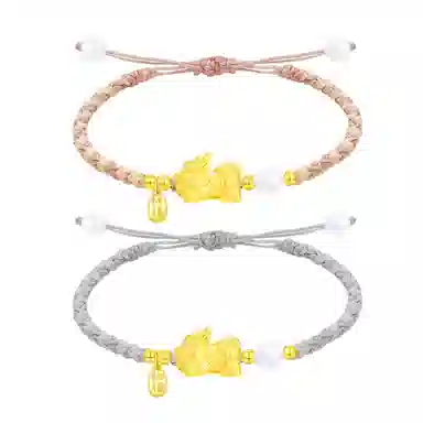 【到手2件|貔貅套装】 饰伴 招财纳福吞金兽可爱貔貅宝宝精致小众好运手饰 织物 手绳 男女同款情侣款