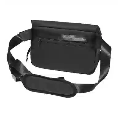 老人头 时尚通勤休闲简约小众轻便实用翻盖 合成革 单肩斜挎包 男款 黑色