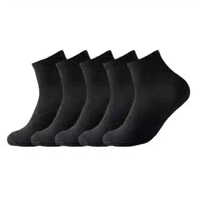 二三二三 纯色运动吸汗透气抗菌防臭袜亲肤舒适高弹抗起球百搭休闲袜薄款网眼短袜 男女同款 组合装