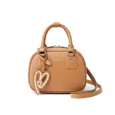 红蜻蜓 时尚复古个性气质潮流 牛皮 单肩斜挎手提包 常规 女款 咖啡色/金棕色