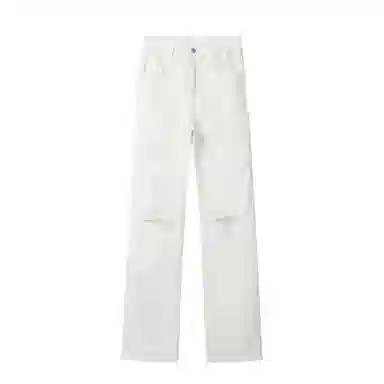 布客行 潮牌美式高街水洗做旧休闲宽松弹力基础款中腰垂坠感百搭日常通勤直筒显纯色简约柔不硬舒适风格牛仔裤 男女同款