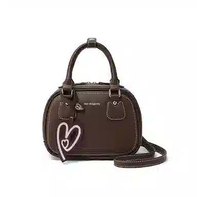 红蜻蜓 时尚复古个性气质潮流 牛皮 单肩斜挎手提包 常规 女款 咖啡色/金棕色