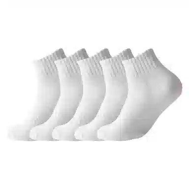 二三二三 纯色运动吸汗透气抗菌防臭袜亲肤舒适高弹抗起球百搭休闲袜薄款网眼短袜 男女同款 组合装