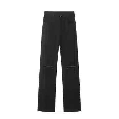 布客行 潮牌美式高街水洗做旧休闲宽松弹力基础款中腰垂坠感百搭日常通勤直筒显纯色简约柔不硬舒适风格牛仔裤 男女同款