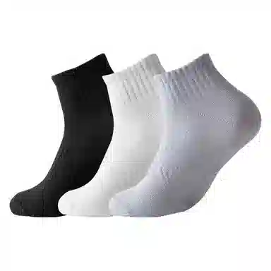 二三二三 纯色运动吸汗透气抗菌防臭袜亲肤舒适高弹抗起球百搭休闲袜薄款网眼短袜 男女同款 组合装