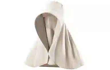 优幽兰 时尚小众设计感全脸遮阳大檐面罩护颈一体披肩百搭简约防紫外线户外出游通勤骑车太阳 锦纶 防晒帽 女款