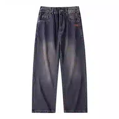 【dme】 美式潮牌复古做旧休闲直筒舒适显瘦宽松阔腿牛仔裤 男女同款