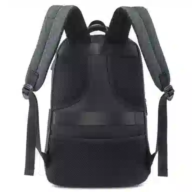 老人头 商务短途出差旅行百搭通勤 织物 双肩包 常规 男款 黑灰色