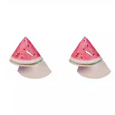 千桐 西瓜 甜美可爱耳饰 小众大气 简约百搭 合金 耳钉 女款