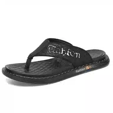 潮泽 简约百搭 车缝线 速干人字拖鞋 男款