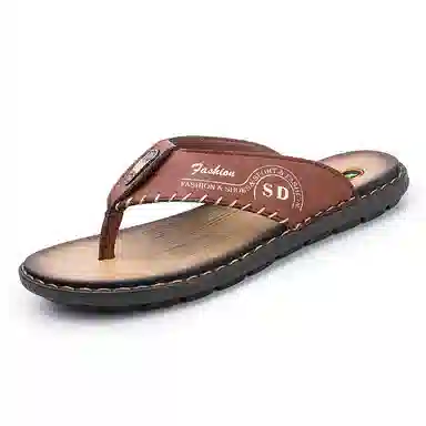 潮泽 潮流时尚 车缝线 防磨人字拖鞋 男款