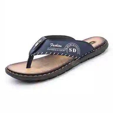 潮泽 潮流时尚 车缝线 防磨人字拖鞋 男款