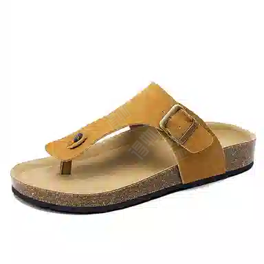 潮泽 舒适简约通勤时尚 橡胶底 车缝线 防磨人字拖鞋 男款