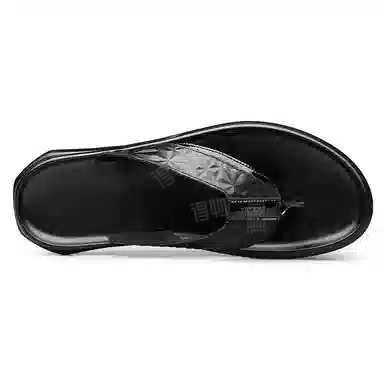 依米奴 简约潮流 轻盈舒适 耐磨 人体工学 轻松自如 个性潮流 缓震舒适 露趾设计 吸汗干爽  复合底 静音速干人字拖鞋 男款 黑色