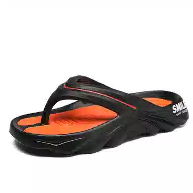 南极人 拼色设计潮流时尚居家户外踩屎感软底 防磨防滑人字拖鞋 男款