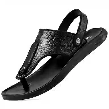 绅诺 户外舒适百搭休闲 防滑防磨人字拖鞋 男款 黑色