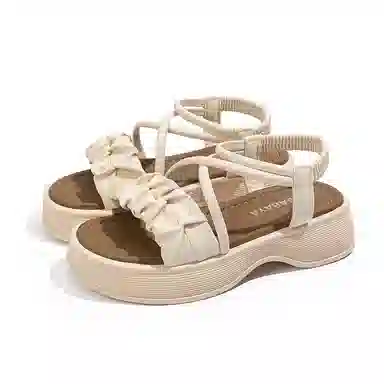 芭芭鸭 法式温柔 度假海滩 沙滩凉鞋 女款 米色