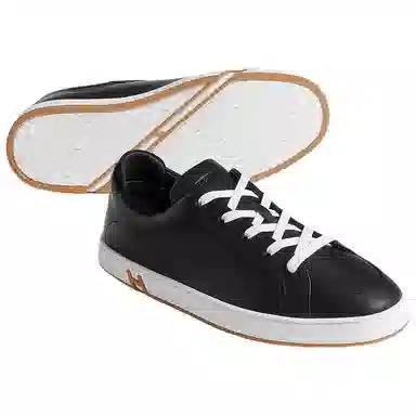 Hermes Calfskin Round Toe Low Sneakers Black