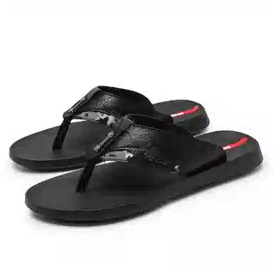 潮泽 潮流通勤百搭简约 车缝线 速干人字拖鞋 男款