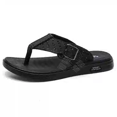 潮泽 经典潮流时尚 橡胶底 车缝线 速干人字拖鞋 男款