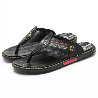 潮泽 潮流 橡胶底 车缝线 速干人字拖鞋 男款