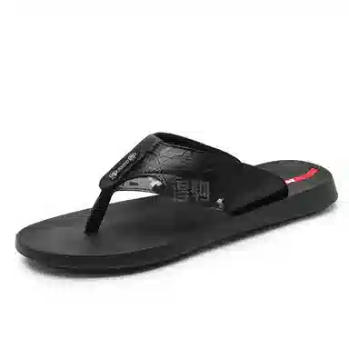 潮泽 潮流通勤百搭简约 车缝线 速干人字拖鞋 男款