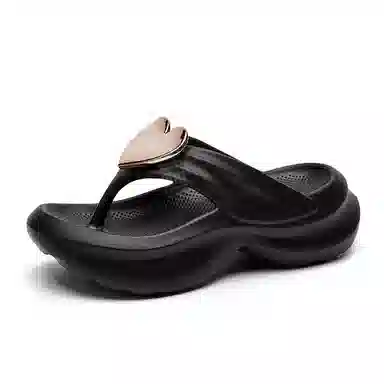 卓诗尼 爱心装饰舒适轻盈防滑耐磨时尚潮流气质 静音防臭速干抗菌人字拖鞋 女