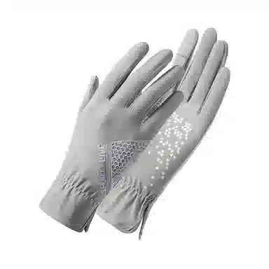 图涂丫 防紫外线薄款翻盖露指触屏开车骑行防滑 涤纶 防晒手套 男女同款情侣款