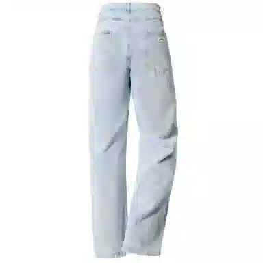 王者荣耀 美式水洗做旧自然落色舒适宽松牛仔裤 男女同款