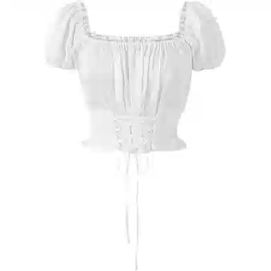 NOT YOUR ROSE SS25 Corset crop blouse (White)