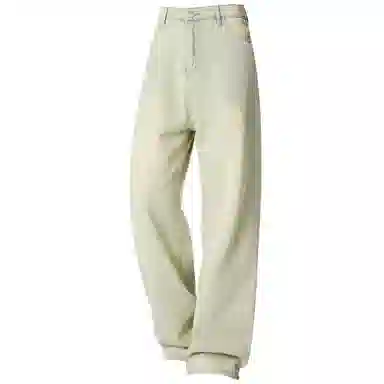 王者荣耀 美式水洗做旧自然落色舒适宽松牛仔裤 男女同款