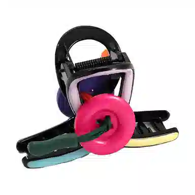 如花梦 心动多巴胺拼色纽扣后脑勺盘发 亚克力 发夹 女款