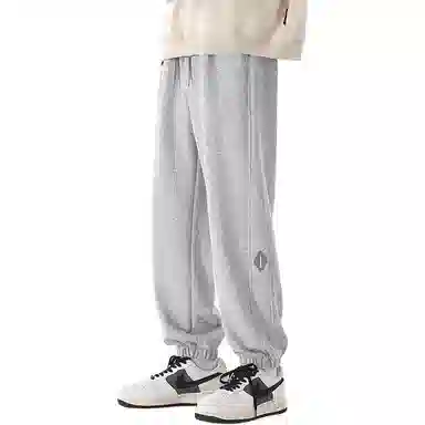 杜克恩 宽松束脚纯色系带休闲裤 男款