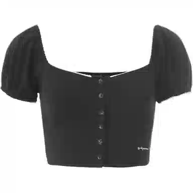 NOT YOUR ROSE SS25 Lace square t-shirt (Black) T