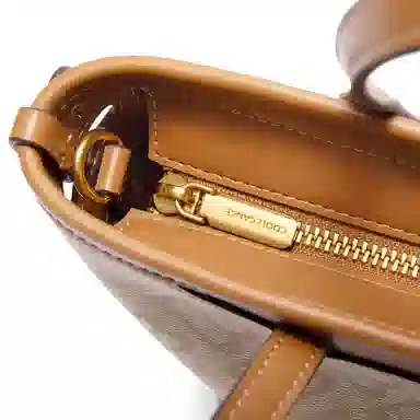 BELLE Vintage Simple Tote Medium Apricot