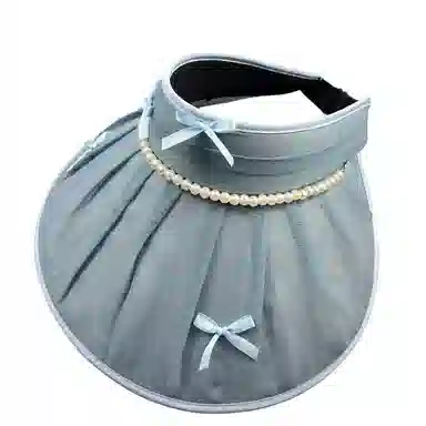 艾佳微 珍珠空顶帽大帽檐户外纯色太阳帽子遮阳帽防紫外线 聚酯纤维 防晒帽 男女同款情侣款