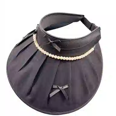 艾佳微 珍珠空顶帽大帽檐户外纯色太阳帽子遮阳帽防紫外线 聚酯纤维 防晒帽 男女同款情侣款