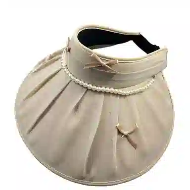 艾佳微 珍珠空顶帽大帽檐户外纯色太阳帽子遮阳帽防紫外线 聚酯纤维 防晒帽 男女同款情侣款