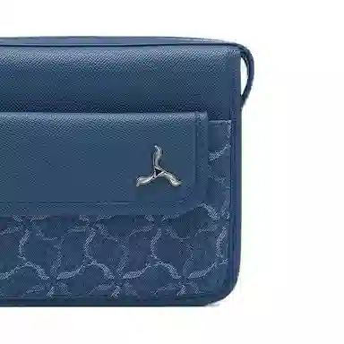 LI-NING 1990 Classic Series Retro Denim Crossbody Bag Blue Grey