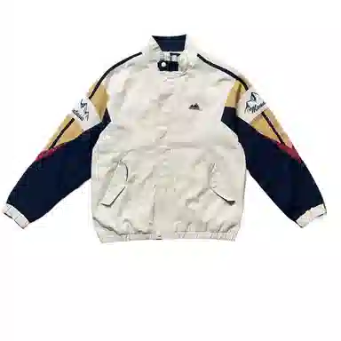 【dme】 美式潮牌山峰绣标撞色拼接立领潮流宽松休闲夹克外套 男女同款