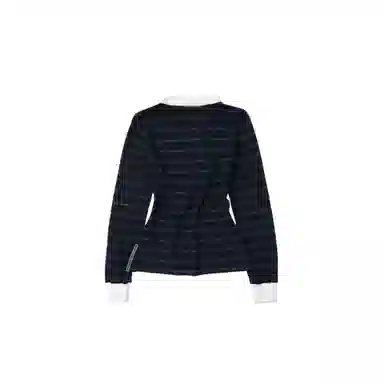 SCULPTOR Shirring Tennis Shirt NavyGreen Stripe POLO