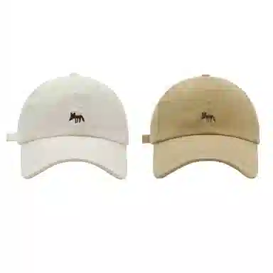 艾佳微 韩版青春洋溢可爱小狐狸刺绣百搭显脸小 棉 鸭舌帽 男女同款情侣款