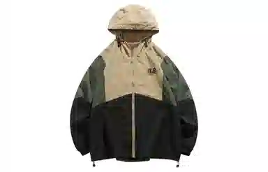 王者荣耀 美式复古拼接撞色连帽风衣外套宽松舒适户外运动通勤休闲百搭时尚夹克衫 鲁班七号款 男女同款