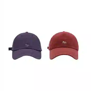 艾佳微 韩版青春洋溢可爱小狐狸刺绣百搭显脸小 棉 鸭舌帽 男女同款情侣款