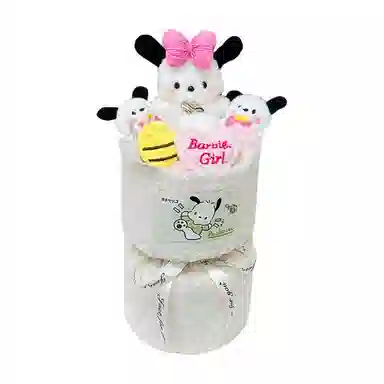 欧洛伊 卡通可爱毛茸茸小狗布偶花束 陪伴安抚治愈 玩偶周边