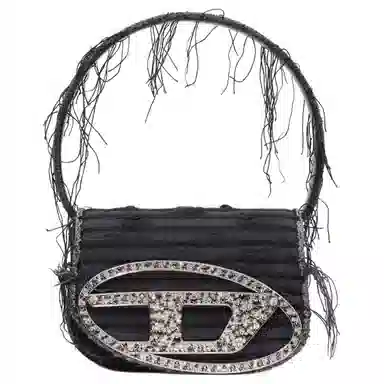 DIESEL Metal Oval D Logo Bag Medium Black