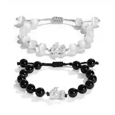 中国黄金 珍·尚银 吞金兽 招财貔貅招财珠串 轻奢小众本命年 新中式 琉璃 手串 男女同款情侣款 礼盒